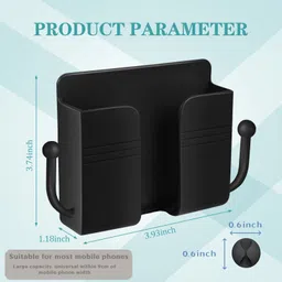 OIVO INDIA Wall Charger Phone Universal Hanging Stand Bracket & Organizer(Black, Pack of 1) Mobile Holder image 5