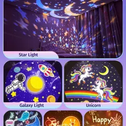 dwiza enterprise Rotating Cabin Star Projector Night Light Night Lamp with 6 Projection Themes Night Lamp image 2