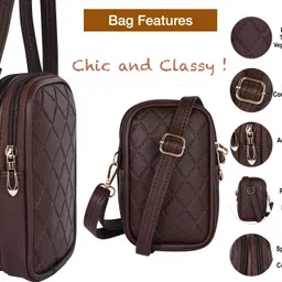 pramadda pure luxury Brown Women Sling Bag Stylish Mobile Leather Sling Bag For Women Latest Trendy Side Crossbody Purse image 3