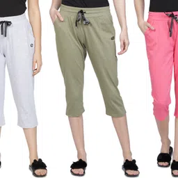 club a9 Women Grey, Green, Pink Capri-picture-20
