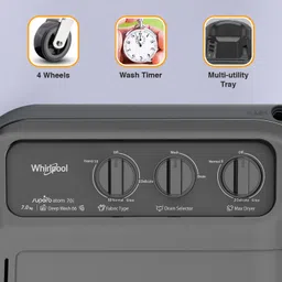 whirlpool 7 kg 5 Star,Turbo Scrub Technology Semi Automatic Top Load Grey image 3