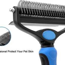 proberos Dog Brush Dogs Comb 2 in 1 Deshedding Tool& Dematting Undercoat Rake for Mats Basic Comb for Dog & Cat image 4