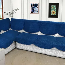 bansiwal Velvet 6 Seater Sofa Geometric Cover-picture-47