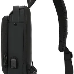 zarry Black Men & Women Sling Bag Waterproof, USB Charging, Crossbody Sling Bag with Adjustable Strap_01 image 3