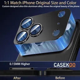 CASEKOO Camera Lens Protector for iPhone 17 Pro, iPhone 17 Pro Max image 2