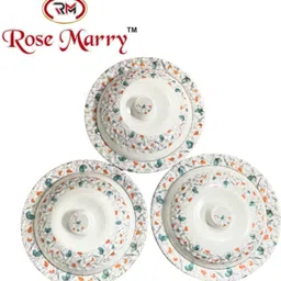 rose marry Pack of 41 Melamin (DAISY) Premium Quality Designer Melamine Dinner Set in Multicolor Dinner Set image 4