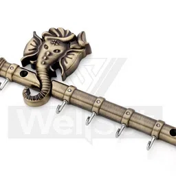 well set Ganesh Key Stand Metal | Antique Ganpati Metal Wall Hanger Brass Key Holder image 3