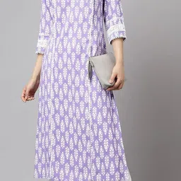 ethnic lady Women Printed Viscose Rayon Straight Kurta image 3