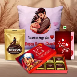 midiron Karwa Chauth Special Chocolate Combo for Wife – Chocolate Box & Satin Cushion Assorted Gift Box-picture-21