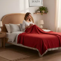 ivaza Solid Single Fleece Blanket for AC Room image 3