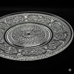 goldfinch Transparent Glass Dinner Plate 10inch | Classic Design, Ideal for Dining Dinner Plate image 2