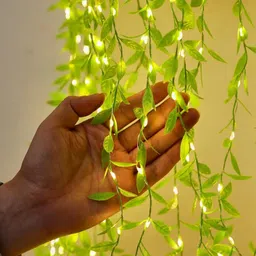 Wannasky LED Curtain String Lights with Leaf Design Warm White Decorative Fairy Lights Light Strip image 1