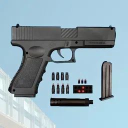 gex Pistol Toy Gun for Kids with Soft Bullets, Silencer, magzine Pack of 1-AK172 Guns & Darts-picture-24