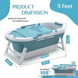 careopeta Bathtub for adults 5 feet large Portable bathroom Spa folding bath tub Free-standing Bathtub image 2