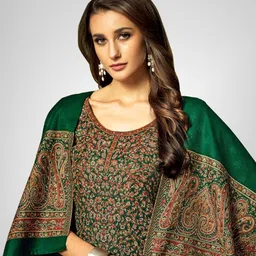 safaa Unstitched Acrylic Blend Kurta & Palazzo Material Self Design image 3