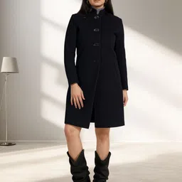 chemistry Polyester Solid Coat For Women-picture-17