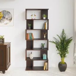 bluewud Crosbon Wall Standing Storage Book Shelve for Home Engineered Wood Open Book Shelf image 2