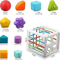 pulsbery Shape Sorter Toy for Babies Colorful Elastic Bands Montessori Toys for Toddlers image 3