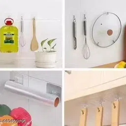 theasmmart Transparent Heavy-Duty Adhesive Wall Hook (10PCS Set) Hook Rail 10 image 5