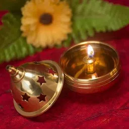 homowndecor Akhand Deepak|Jyot Brass Table Diya Set Diwali Decorations Brass (Pack of 2) Table Diya Set-picture-12