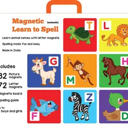 pezyox Magnetic Learn to Spell : Animals with 32 Picture Magnets, 72 Letter Magnets, Magnetic Board and Spelling Guide image 5