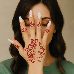 surmul Designer Combo Mehndi Stencil Sticker Pack With Flower Patterns For Functions image 3