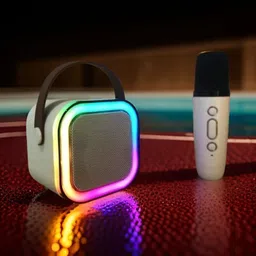 NHOUSE G6_K12Wireless karaoke mic speaker with Bluetooth compatibility and RGB lights 10 W Bluetooth Home Audio Speaker image 1