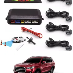 rkpsp Car Universal Black 4 Ultrasonic Reverse Parking Sensor-117 4 Parking Sensors, Compact Screen Distance Display with Sound Warning Parking Sensor image 1