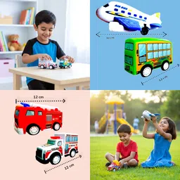 rvanco Vehicle Toy Set for Kids | Push & Go Friction Power Cars For Boys & Girls image 2