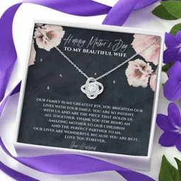 rakva Happy Mothers Day Beautiful Wife Necklace Gift From Husband Rhodium Zircon Sterling Silver Pendant Set-picture-25