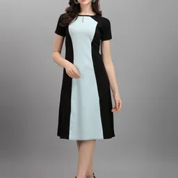 purvaja Women A-line Black Below Knee Dress image 5