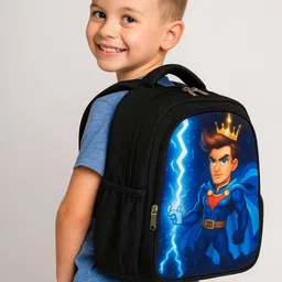 mous Black Color Prince Kids Backpack for Boys Waterproof School Bag-picture-26