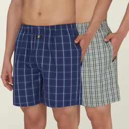 xyxx Pack of 2 100% Super Combed Cotton Checkmate Checkered Men Boxer-picture-32