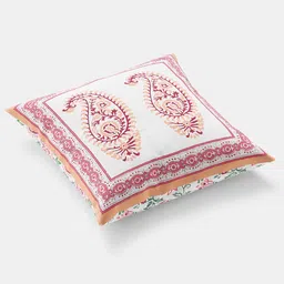 Sangria Pink & White 5 Pieces Printed Pure Cotton Square Cushion Covers image 3