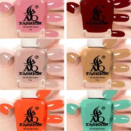 AQ FASHION Set Of 6 Long Lasting Quick Dry Glossy Nail Polish - 7 ml Each image 1
