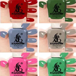 AQ FASHION Set Of 6 Long Lasting Quick Dry Glossy Nail Polish - 7 ml Each image 1