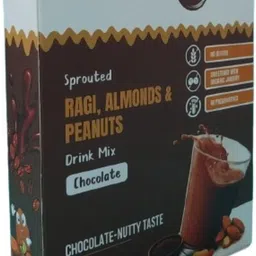nutribud foods SPROUTED RAGI, ALMONDS & PEANUTS DRINK MIX (CHOCOLATE) -- PACK OF 1, (200gm)-picture-16