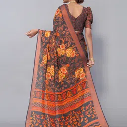 sanjana  silk SANJANA SILK Floral Printed Zari Saree image 3