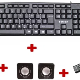 zebion K500 Keyboard + Rocky Mouse + Twin Speaker + Pronto 101 USB HUB Combo Set-picture-33