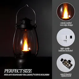 wbd Battery Operated mini Lantern Lamp LED Lights for home Decoration Multicolor Black, Clear Plastic Hanging Lantern image 4