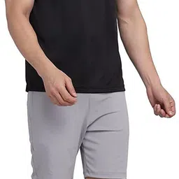 udi n adi Men Solid Round Neck Polyester Black T-Shirt image 4