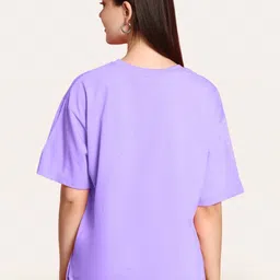 Fabflee Women Floral 2 Printed Extended Sleeves Tropical Raw Edge T-shirt image 5