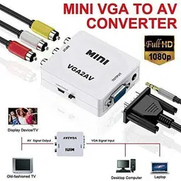 BKC Mini AV2VGA Upscaler 1080P HD Video Converter for TV-out Cable Gaming Adapter image 2