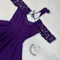 thebestbuyers Satin Stitched Anarkali Gown image 3