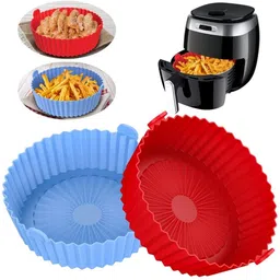 urbanscape Reusable Silicone Air Fryer Pot | Non-Stick Airfryer Tray & Grill Pan, Pack of 2 Airfryer Grill Pan-picture-44