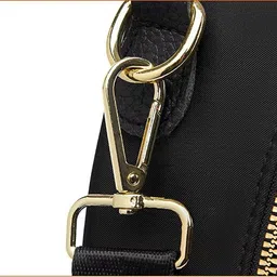 alonefit Small 15 L Backpack Women's Stylish Black Backpack with Gold Zippers, Spacious Travel & Casual Bag image 4
