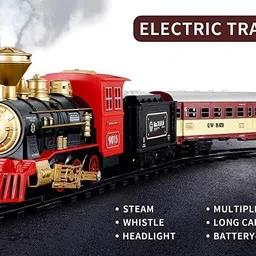 joyhub Train Sets w/Steam Locomotive Engine, Cargo Car and Tracks image 5