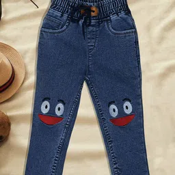 A-Okay Girls Blue Jogger High-Rise Acid Wash Stretchable Jeans-picture-24