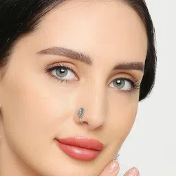 OOMPH 4Pcs Silver-Plated Oxidised Stone Studded Nosepin image 4