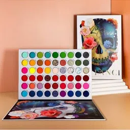 SUNISA 54 Colours Matte & Shimmer Eyeshadow Palette- Multicolour image 3